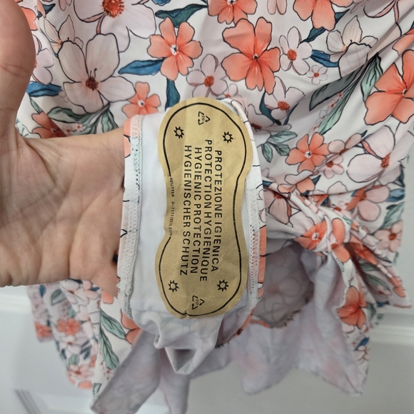 AIDONGER One Piece Women Tummy Control  Modest Skirt V Neck floral Swimdress M - Picture 7 of 7